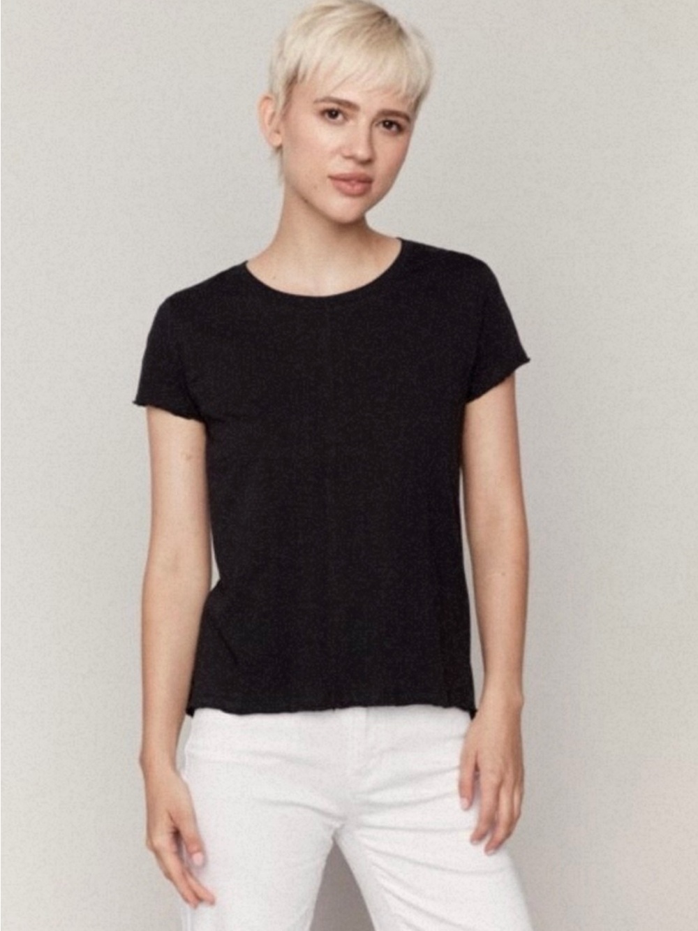 Sz L⭐️Bundle 2 NWT CHARLIE B Black Short-Sleeve Cotton Crewneck T- Shirts